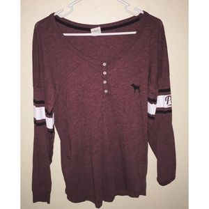 VS PINK Maroon Henley